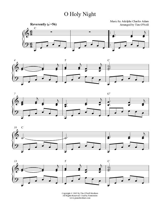 Oh Holy Night Christmas Piano Sheet Music | Print Instantly